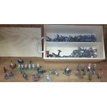 Varied Metal Soldiers, Unpainted & Britains Soldiers.