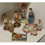 A Collection of Capodimonte Figures to include three choristers, a monk, etc.