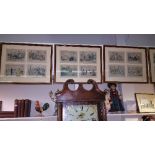 Twelve Coloured Etchings from 'Ask Mama' after Surtees, Illustrated by John Leech, mounted in