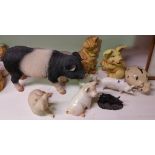 A Collection of Pigs, Various Mediums to Include a Beswick Example, CH Wall Queen 40.