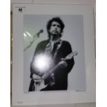 Bob Dylan Performing at Slane Ireland in 1984 - Black & White Limited Edition Photo signed, numbered