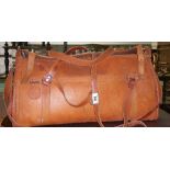 A Very Good Vintage Leather Bag; with chrome buckles.