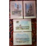 Four Limited Edition Continental Scene Prints after John Churchill Simpson, signed by the artist.