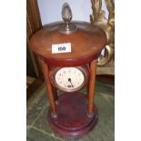 A German Mahogany Portico Mantel Clock, 20th Century.