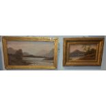 A Victorian Oil on Canvas in the Manner of Alexander Williams of a Lakeland Scene, together with