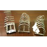 Three Good Silver-Plated Toast Racks.