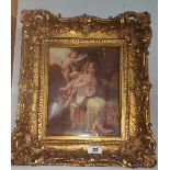 A 19th Century Style Coloured Print of a Beauty, in an ornate gilt frame along with another,(x2).