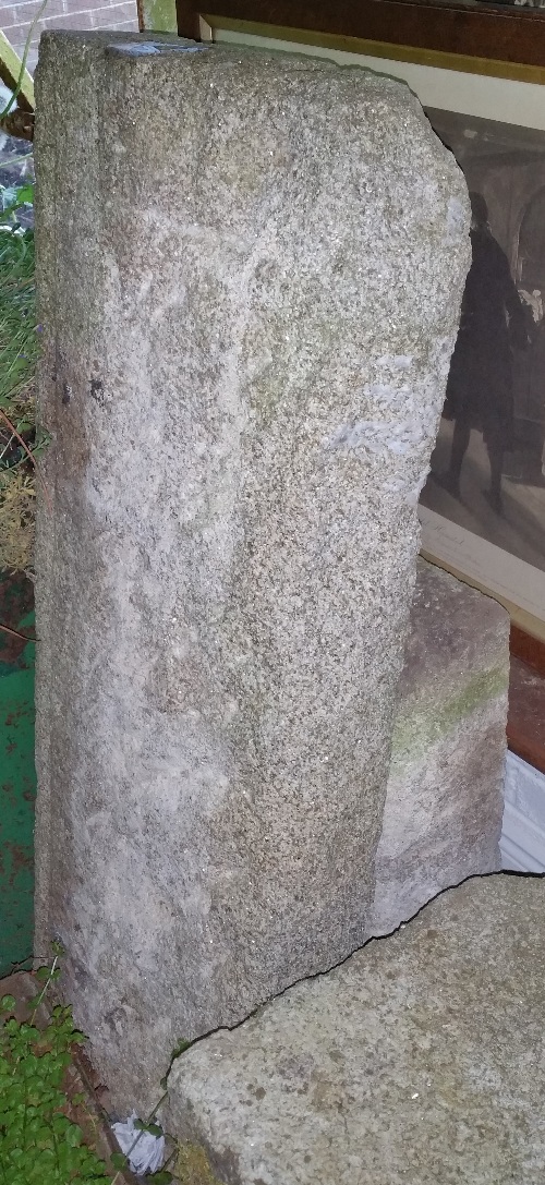 A 19th Century Granite Seat Top 43" long; along with a pier cap.