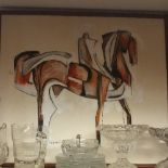 By J. Livsey - a Pastel and Bodycolour Painting titled 'Capturing The White Horse', signed l.l.
