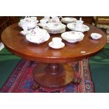 A Wonderful William IV Mahogany Centre Table, having a circular centre shaft and base with carved