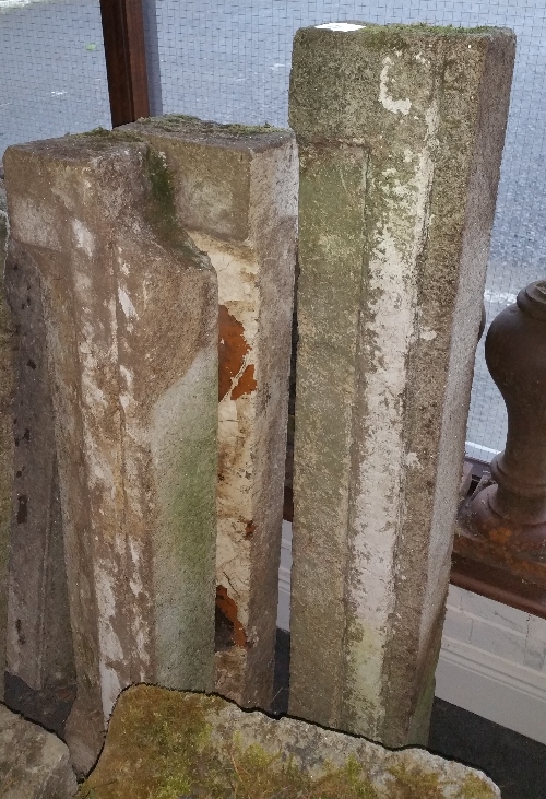 Three 19th Century Granite Sills; with moulded fronts.