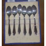 A George V Cased Set of Six Silver Teaspoons, Birmingham 1946, 2.5 oz approx.