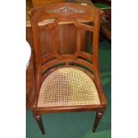A Late 19th/Early 20th Century Walnut Side Chair, with gilt metal mounts and cane seat.