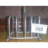 A Birmingham Hallmarked Silver Five Bar Toast Rack.