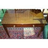 A Regency Mahogany and String Inlaid Side Table, fitted with one frieze drawer and raised on slender