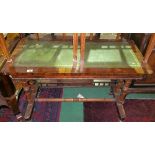 A Very Attractive William IV Rosewood Centre Table, with inset green tooled leather top, raised on