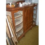 A Really Good Early 20th Century Mahogany Double Bowfront Display Cabinet; with central panel