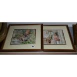 Two Coloured Prints after Gordon King; well mounted and framed.