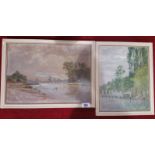 Two Oils Depicting River Scenes.