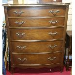 A Good 20th Century Walnut Tall Boy Chest of Drawers.