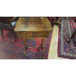 A 19th Century Mahogany Work Table, the shaped top with two frieze drawers.