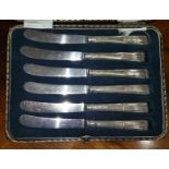 A Set Silver Handled Fruit Knives