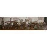 A Collection of Mainly Italian Gilt Decorated Drinking Glasses, including a pair of oil bottles,