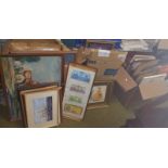 A Large Quantity of Framed Pictures - Prints, Engravings, Watercolours & Oils, unsorted.