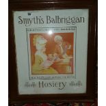 A Vintage Framed and Glazed Smyths of Balbriggan 'Hosiery' Advertisement.