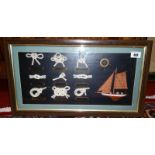 A Cased Montage of Nautical Knots & Another with Hooks, Weights, etc (2).