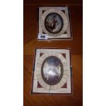A Pair of Miniatures in Decorative Frames.