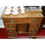 A Superb Georgian Mahogany Kneehole Desk, with pine and oak drawers, with origional brass handles