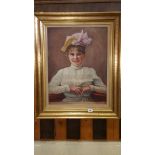 An Oil on Canvas Depicting a Lady by S. Kenny Mounted in a Gilt Frame.