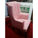 A Good Early 19th Century Mahogany and Upholstered Wing Back Armchair, of neat proportions.