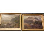 A Pair of Oils on Canvas by Alfred J Hewins (19th/20th Century) Highland Views; both signed each