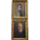 A Lovely Pair of 19th Century Oil on Canvas Portraits by E Sylvia Shaw (19th/20thCentury) in