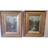 A Good Pair of Oils on Canvas Depicting River Scenes, mounted in original frames.