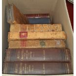 BOX LOT - includes 6 vols The Life of Disraeli; also a number of leather bindings.