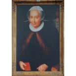 A.T.O. A COLOURED PORTRAIT PRINT of an elderly lady, framed. 29" x 42".