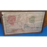 A FRAMED MAP OF NEW MEXICO.