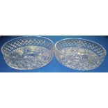 TWO FABULOUS HEAVY CRYSTAL FRUIT BOWLS.