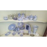 A LARGE COLLECTION OF WEDGWOOD JASPERWARE.