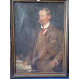 A LATE 19TH CENTURY PORTRAIT OIL ON CANVAS of a distinguished gentleman. 33" x 45".