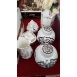 A PAIR OF LIDDED GINGER JARS along with a quantity of Aynsley china.