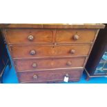 A 19TH CENTURY MAHOGANY CHEST OF DRAWERS of neat proportions.