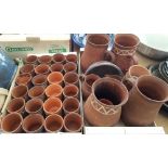 TWO BOXES OF 19TH CENTURY AND LATER TERRACOTTA POTS.