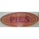 'H BOYD PIES' SIGN.