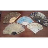 A COLLECTION OF 19TH CENTURY AND LATER FANS, some hand painted examples.