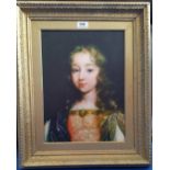 A.T.O. A COLOURED PORTRAIT of a young girl in a 20th century gilt frame. 19" x 23".