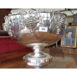 A LARGE SILVER-PLATE GRAPE & VINE PUNCH BOWL.